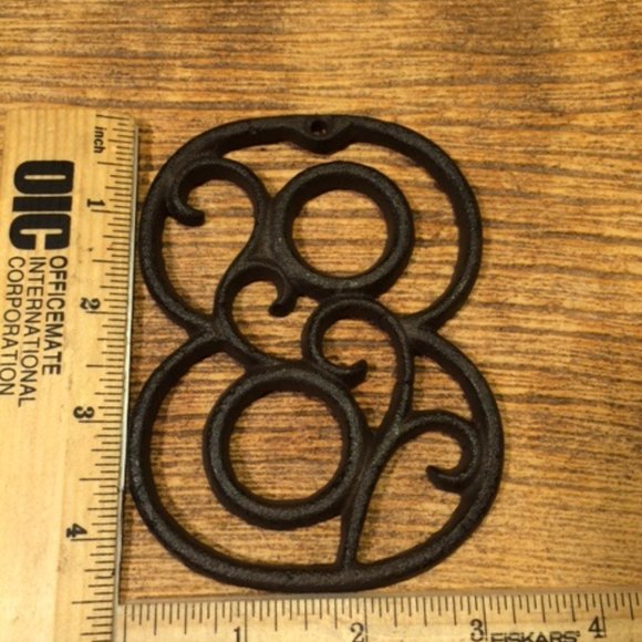 "7" (Seven) Home Address Number Ornate Cast Iron Filigree 4 5/8"tall 0184-0558-7 - Picture 14 of 16